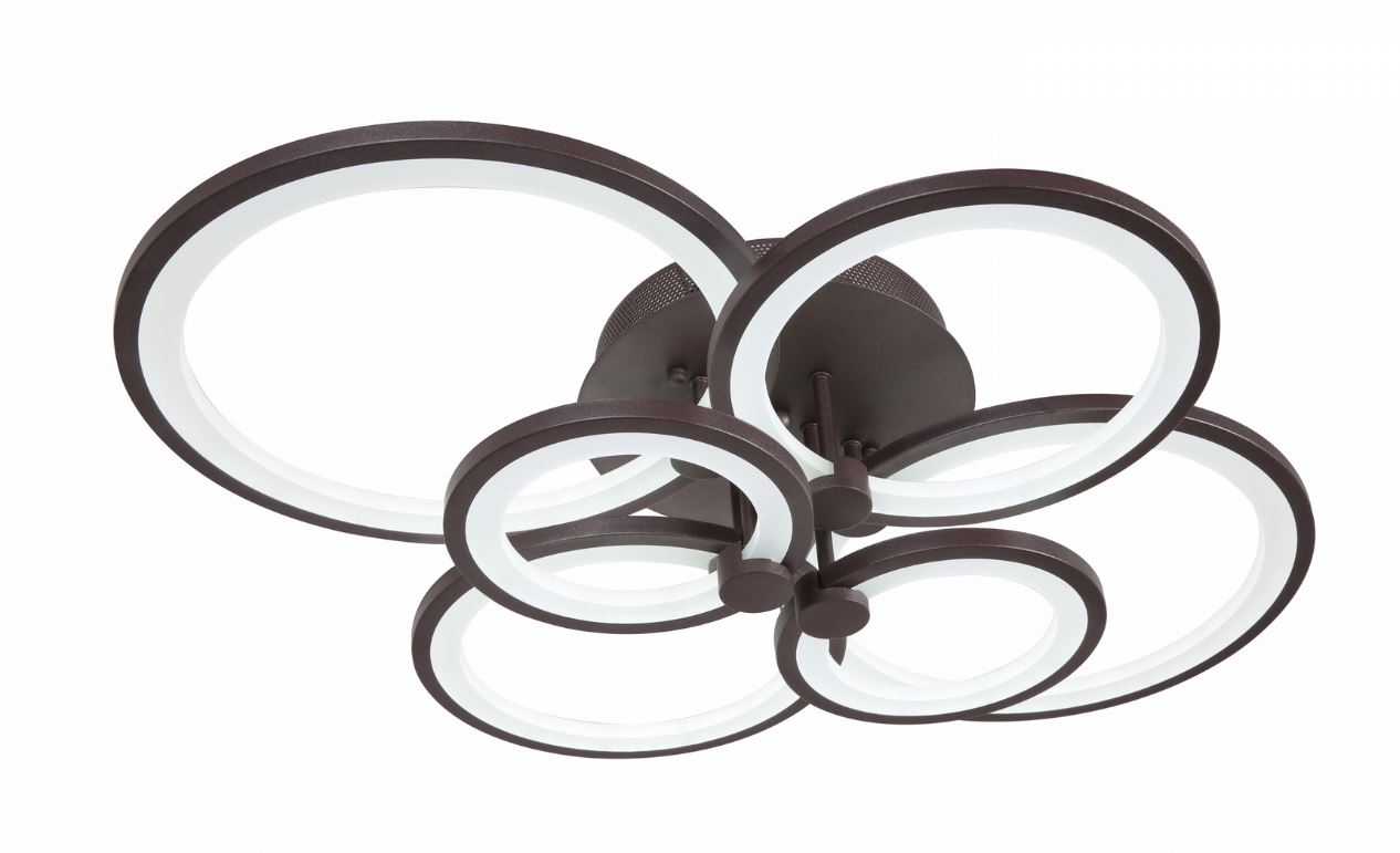 Lustra LED Circle Design, SLC, Dreptunghiulara 6 Coffee cu Telecomanda, lumina calda/ rece si intensitate reglabila - imagine 2