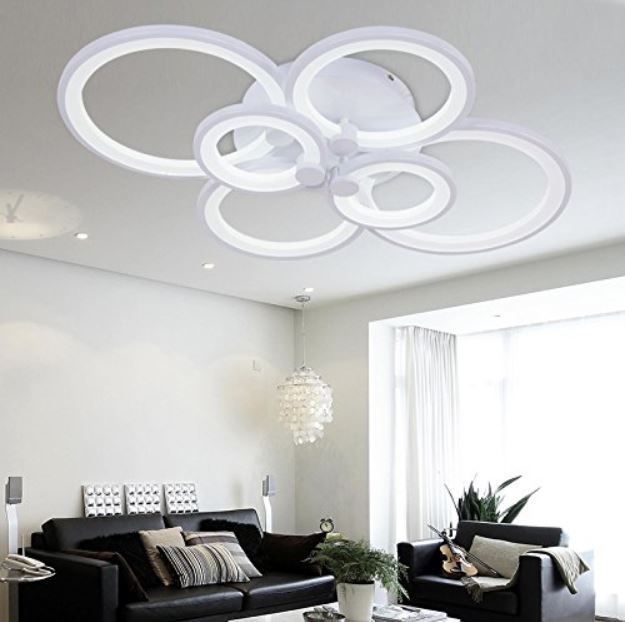 Lustra LED Circle Design, SLC, Dreptunghiulara 6 cu Telecomanda, lumina calda/ rece si intensitate reglabila - imagine 3