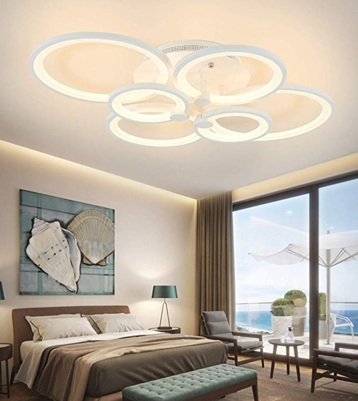 Lustra LED Circle Design, SLC, Dreptunghiulara 6 cu Telecomanda, lumina calda/ rece si intensitate reglabila - imagine 8