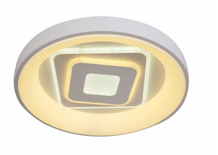 Lustra LED Geometrica SLC Alba cu Aplicatie Telefon, Telecomanda, lumina calda/ neutra/ rece si Intensitate reglabila