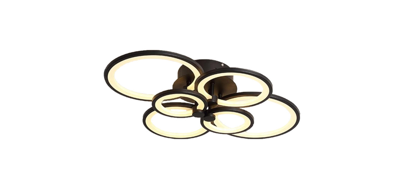 Lustra LED Circle Design, SLC, Dreptunghiulara 6 Coffee cu Telecomanda, lumina calda/ rece si intensitate reglabila - imagine 5