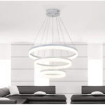Candelabru LED 3 Cercuri 60 40 20 cm lumina rece-calda selectabila 100W - imagine 3
