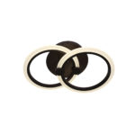 Lustra LED Circle Design 2 Surse Coffee cu Telecomanda, lumina calda/ neutra/ rece si Intensitate reglabila