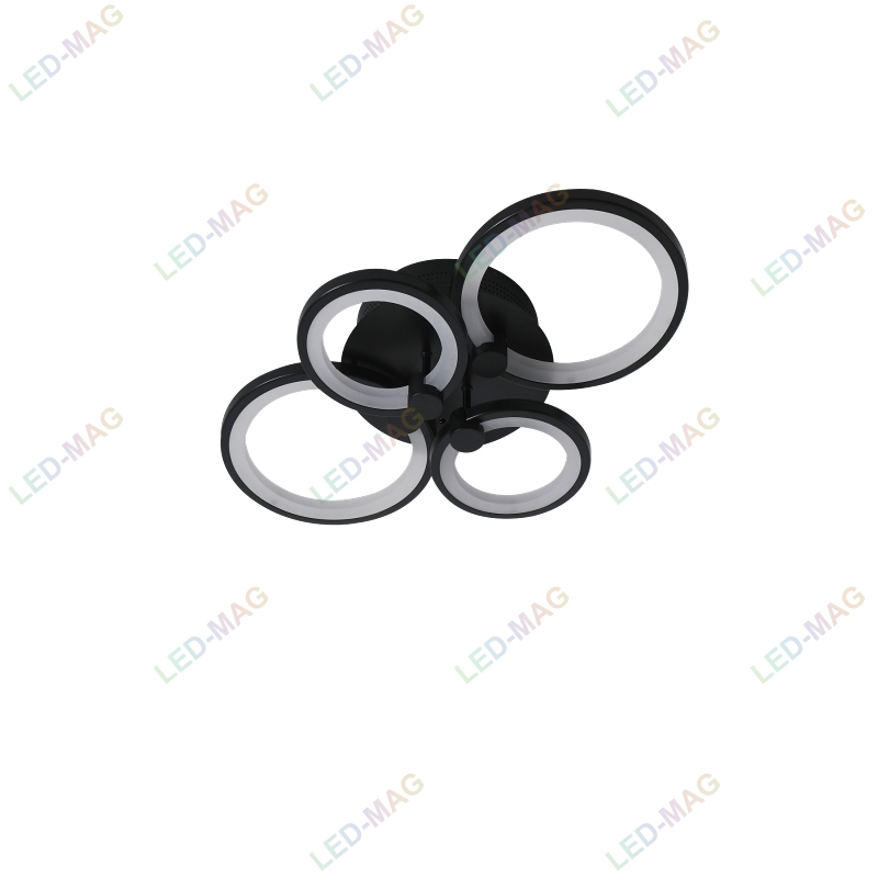 Lustra LED Circle Black 2+2 cu Telecomanda, lumina calda/ neutra/ rece si Intensitate reglabila - imagine 5