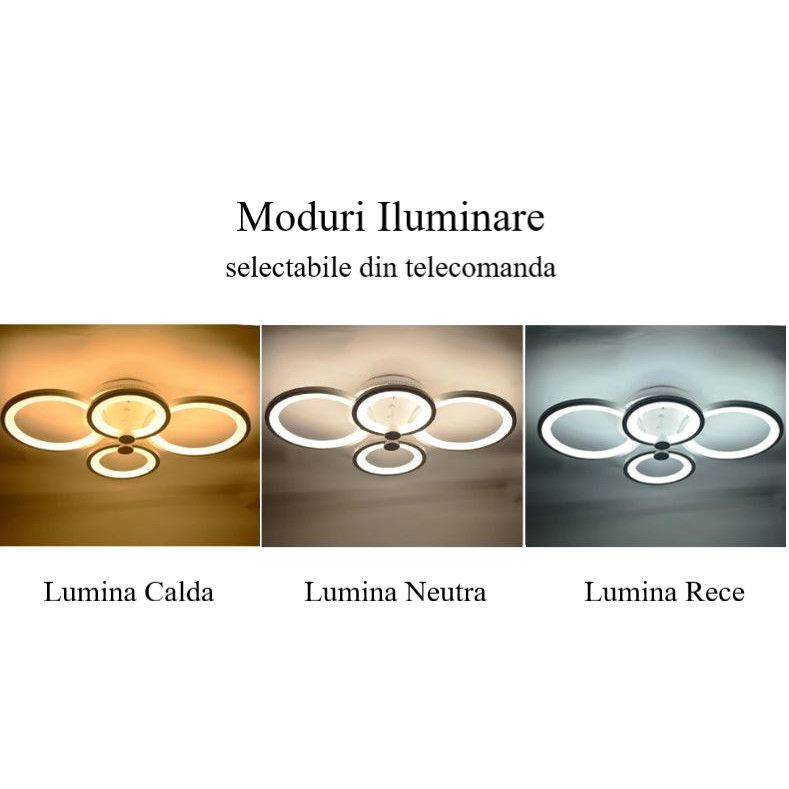 Lustra LED CRUX 19094 cu Telecomanda slim, lumina calda/ rece si intensitate reglabila - imagine 3