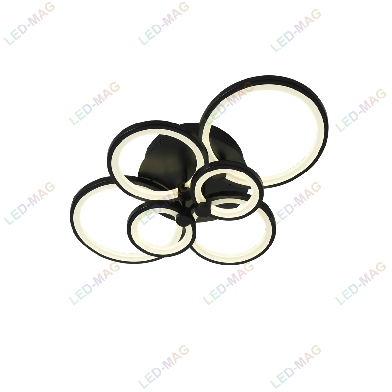 Lustra LED Circle Design Neagra, SLC, Dreptunghiulara 6 cu Telecomanda, lumina calda/ rece si intensitate reglabila - imagine 3