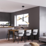 Lustra Briloner Leuchen Black Steel, 4 socluri E27, Brate Ajustabile, Max 60W, 41x120 cm - imagine 2