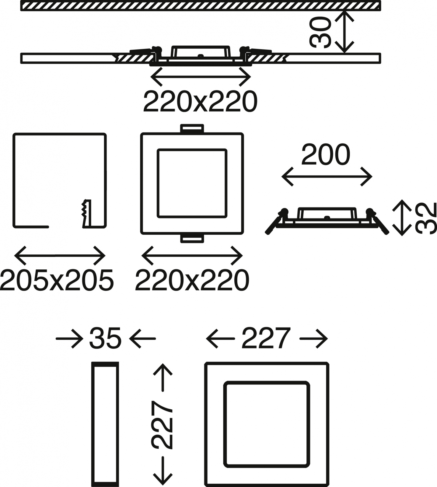 Plafoniera led gri patrata lumina neutra 18w 1950lm - imagine 2