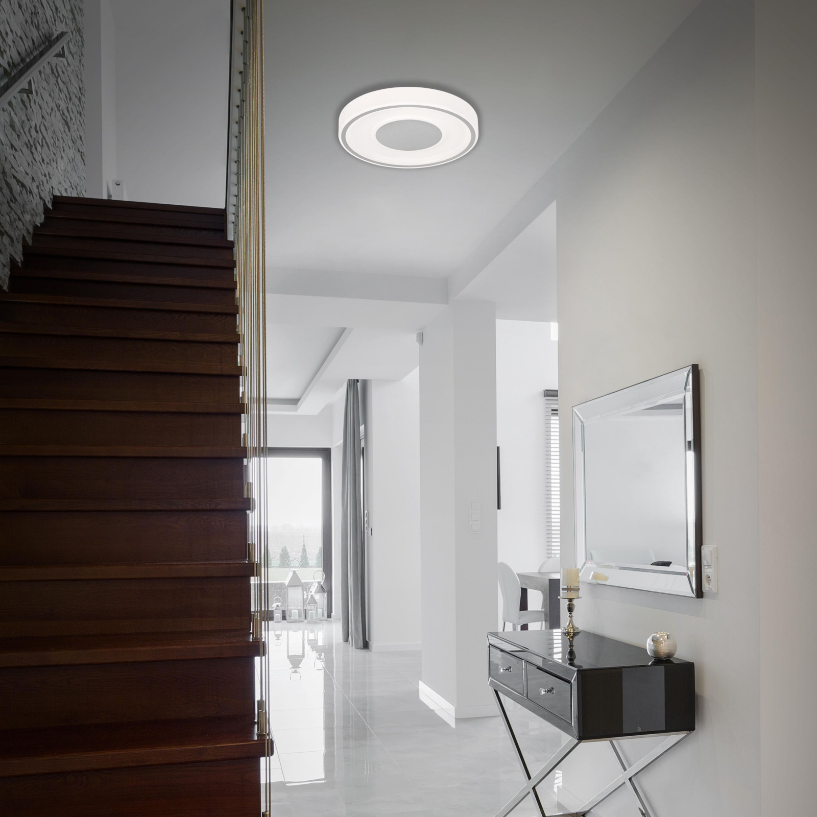 Plafoniera led gri mat rotunda lumina neutra 18w 1950lm - imagine 3