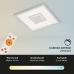 Plafoniera led patrata lumina interschimbabila 24w 2400lm cu telecomanda - imagine 2