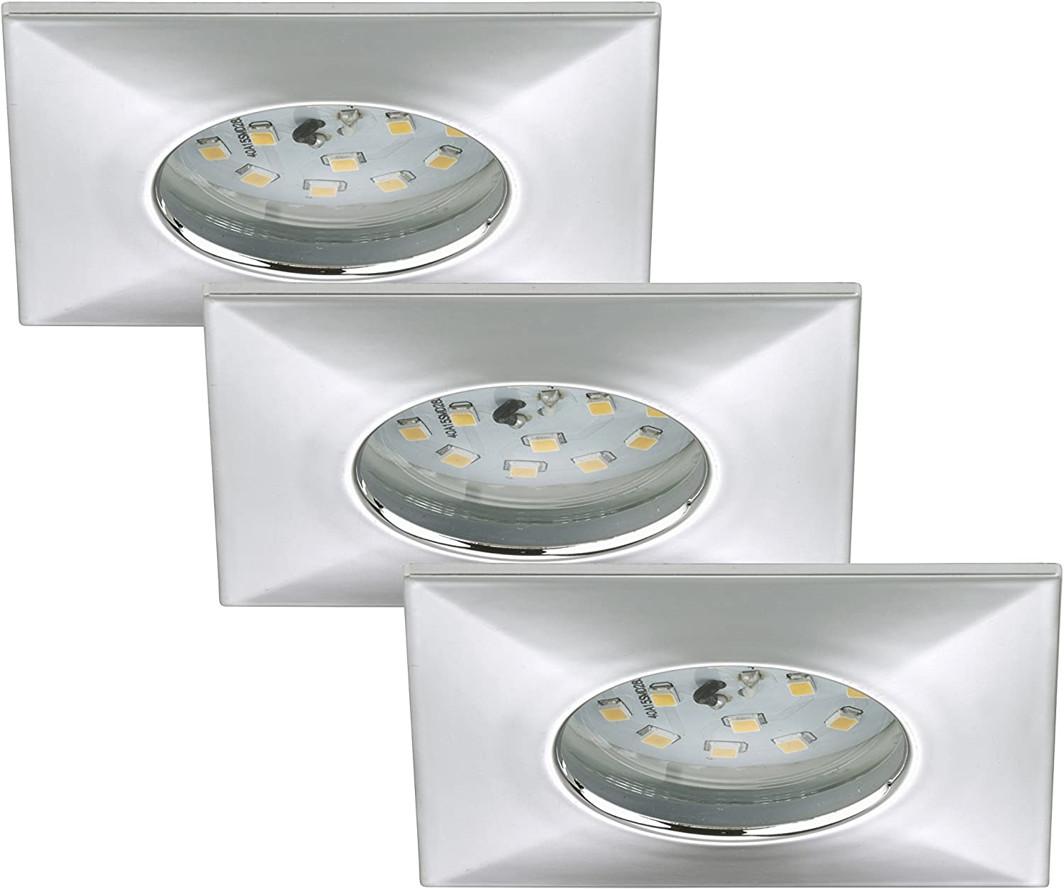 Set 3 spoturi LED Briloner Leuchen Ultra Slim, 3X5W, 3x400 lumeni, driver alimentare inclus, Lumina Calda (3000K), CRI>80, IP23, Argintiu