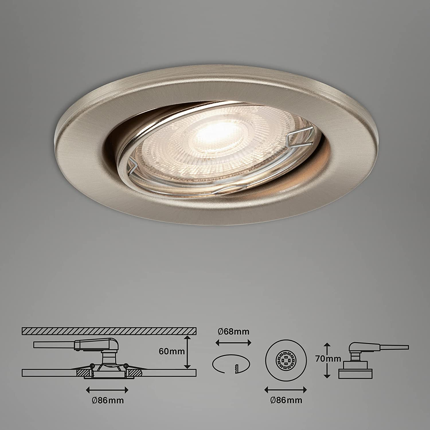 Set 3 spoturi LED Ultra Slim 3x460 lumeni Lumina Calda Nichel mat - imagine 6