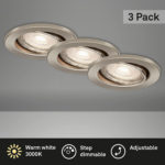 Set 3 spoturi LED Ultra Slim 3x460 lumeni Lumina Calda Nichel mat