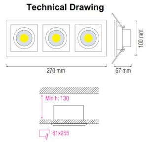 Spot led Triplu 24W Lumina Alba - imagine 3